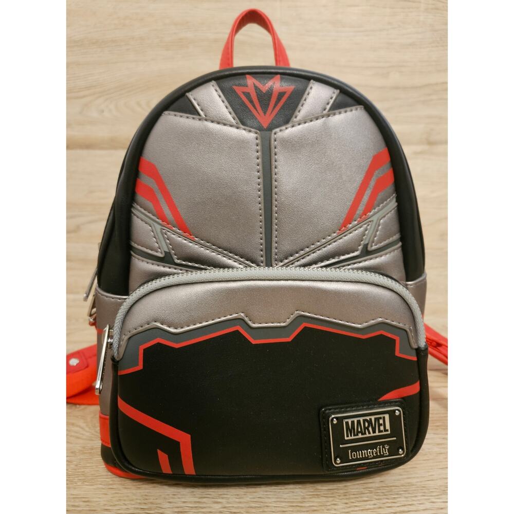 Loungefly Marvel Falcon Cosplay With Wings Mini Backpack Black & Red Bag